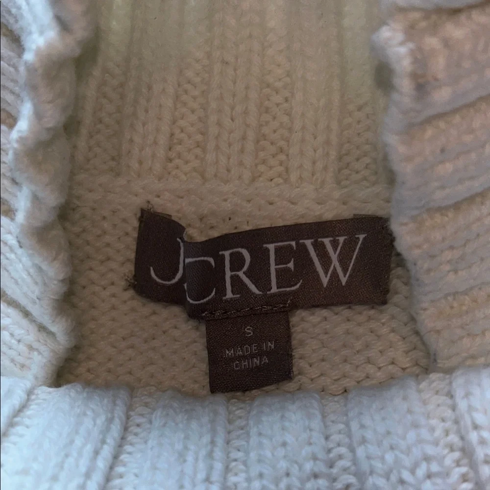 J. Crew White and Black Striped Ribbed Mock Neck Sweater - Picture 7 of 10